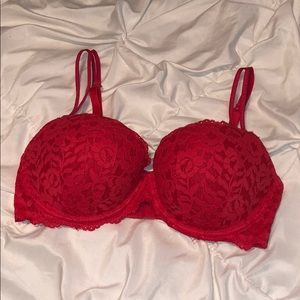 PINK Victoria’s Secret Red Lace 36D Push Up Bra